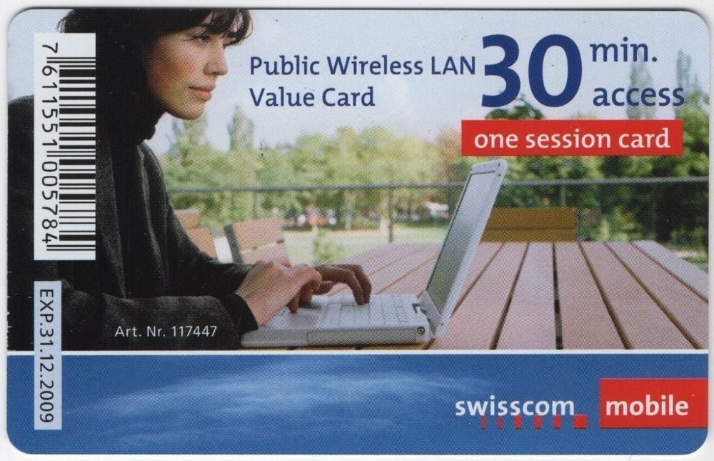 30 min. Public Wireless LAN - seltene Swisscom Prepaidkarte (Gebraucht ...