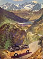 Silvretta  GR  -  Postauto auf der Hochalpenstrasse