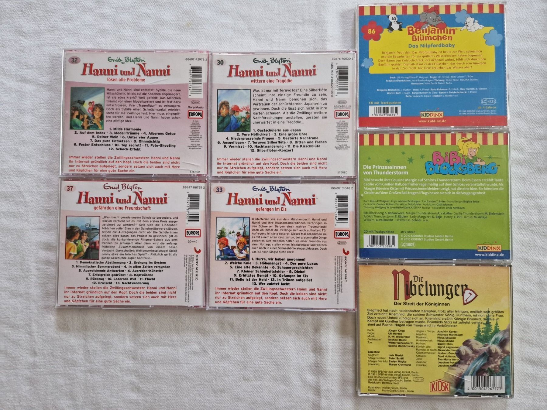 CDs: 7× Kinder-CD's Hanni und Nanni, Benjamin Blümchen, Bibi – Gebraucht aus Rebstein von Ajs_Toy_Palast_1 1