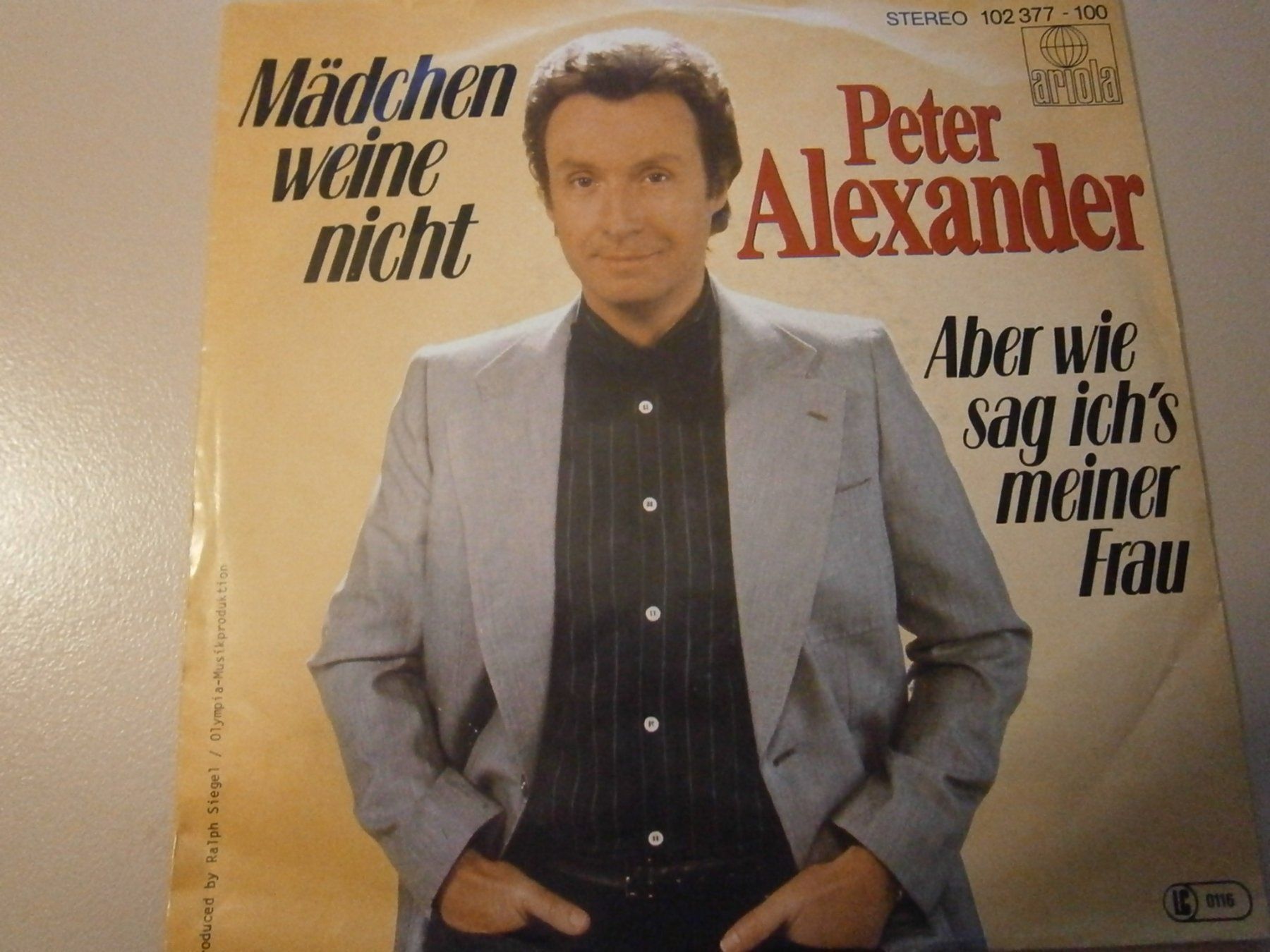 Dischi in vinile: Vinyl-Singe Peter Alexander - Mädchen weine nicht – Usato da Langenthal venduto da Modo39