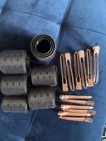 Hair roller set with clips black and rose gold 