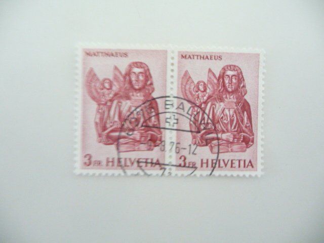 Tous les timbres: 1961  2x 2er Evangelist Matthäus  Fr. 3.00 – D'occasion à Kloten par zimboida 1
