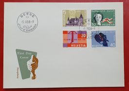 FDC Freimarken 1958 französisch, ohne Adresse