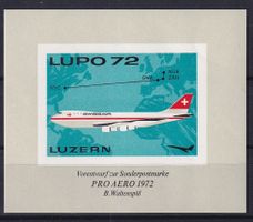 Flugpost Werbevignette, WV 72.2a, LUPO 72, postfrisch **