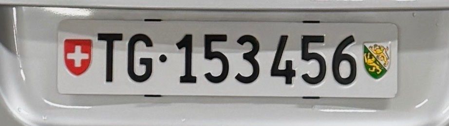 Insegne: TG Kontrollschild TG•153456 – Usato da Wängi venduto da Arsim95