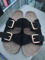 Schwarze Pantoletten Gr. 40 H&M - echt Leder, wie neu!