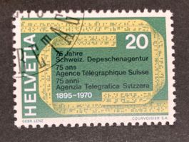 1970 75 Jahre SDA (Depeschenagentur) 20 C. ET (ZNr 476)