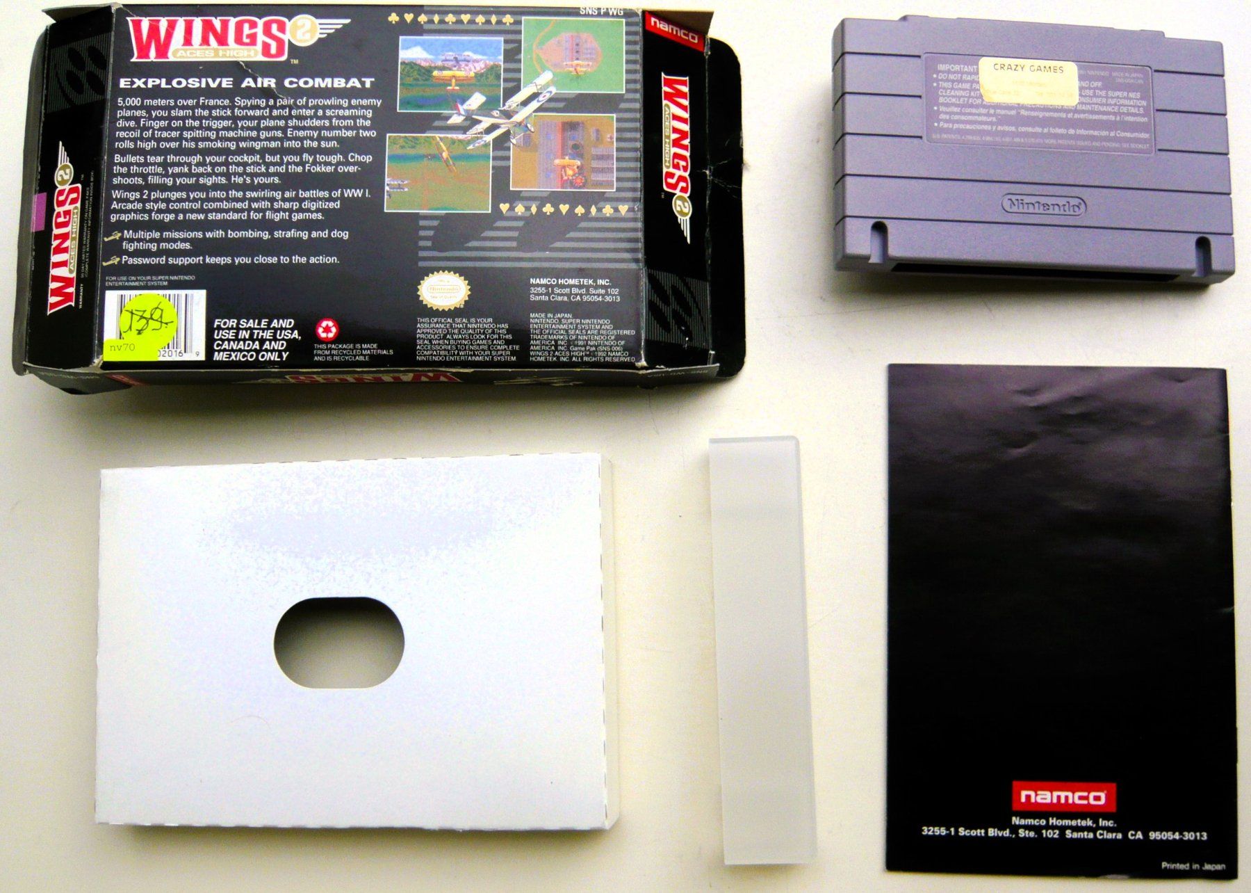 Nintendo Giochi: SNES:  Wings 2 Aces High, CIB – Usato da Onex venduto da Jaguar1986 5