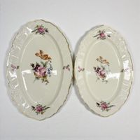 Paire de plats anciens porcelaine Bernadotte Tchécoslovaquie