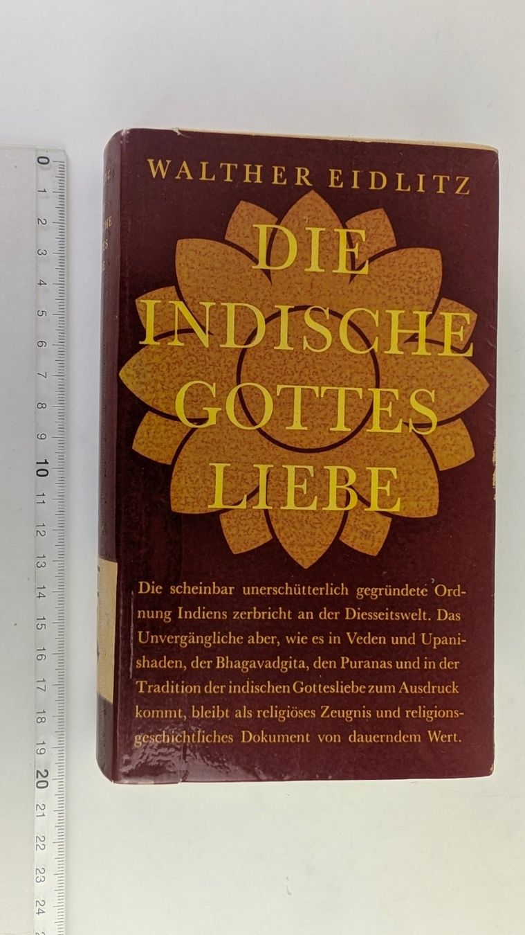 Libri: Die indische Gottesliebe, 1955 Walther Eidlitz – Usato da Zürich venduto da 1.Simon