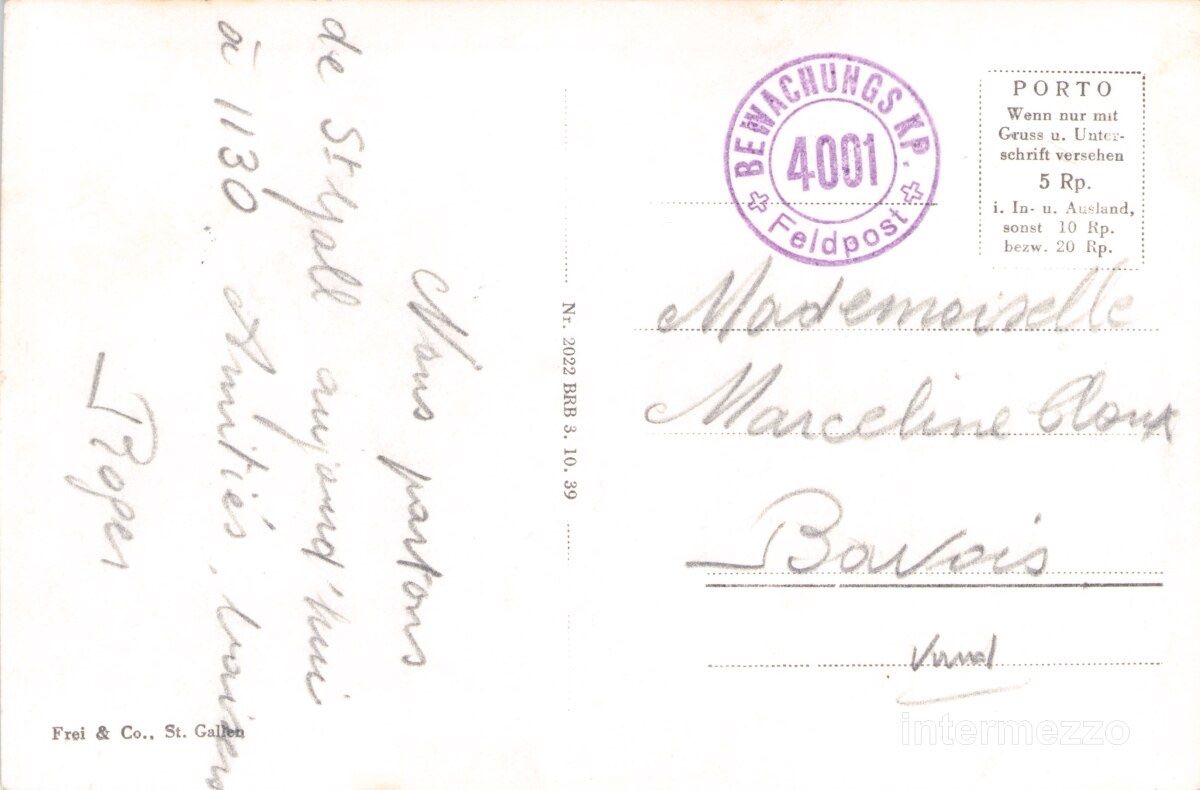 Cartoline postali: St. Gallen // 1939 Kaserne // Sommer – Usato da Basel venduto da intermezzo12 1