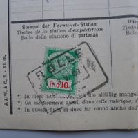 1909, Frachtbrief von ROLLE mit Fiskalmarke 10Cts