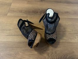 Elegante High Heels mit Strasssteinen Gr 38 wenig getragen