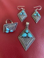 Schmuckset Silber mit Türkissteinen