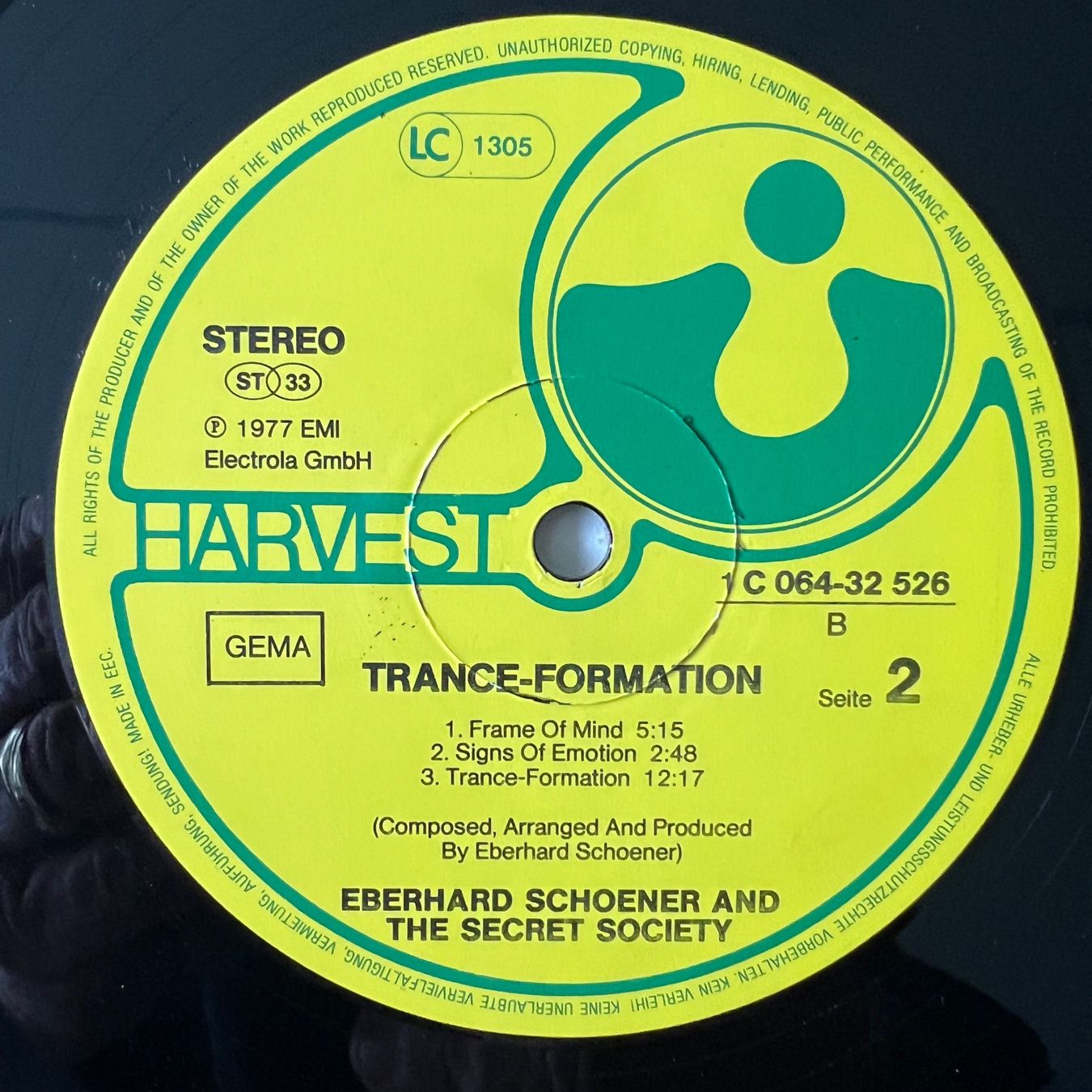 Schallplatten: Eberhard Schoener - Trance-Formation / 1. D-Press. 1977 – Gebraucht aus Gais von soundcave57 5