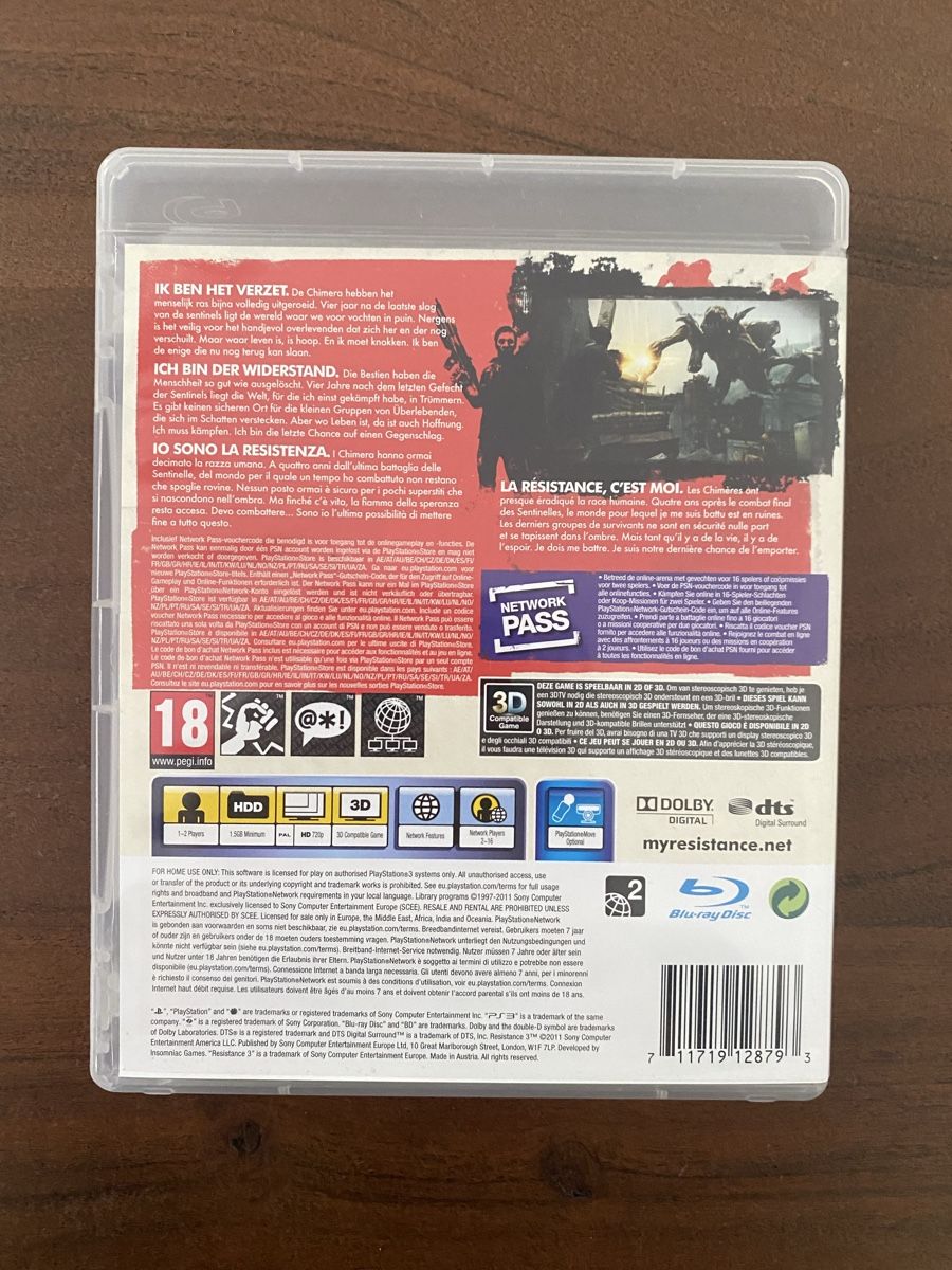 Sony Giochi: Resistance 3 für PS3 – Usato da Thunstetten venduto da Virus_33 2