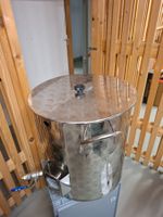 Edelstahl Kochtopf mit Deckel, Thermometer und Hahn 75 Liter
