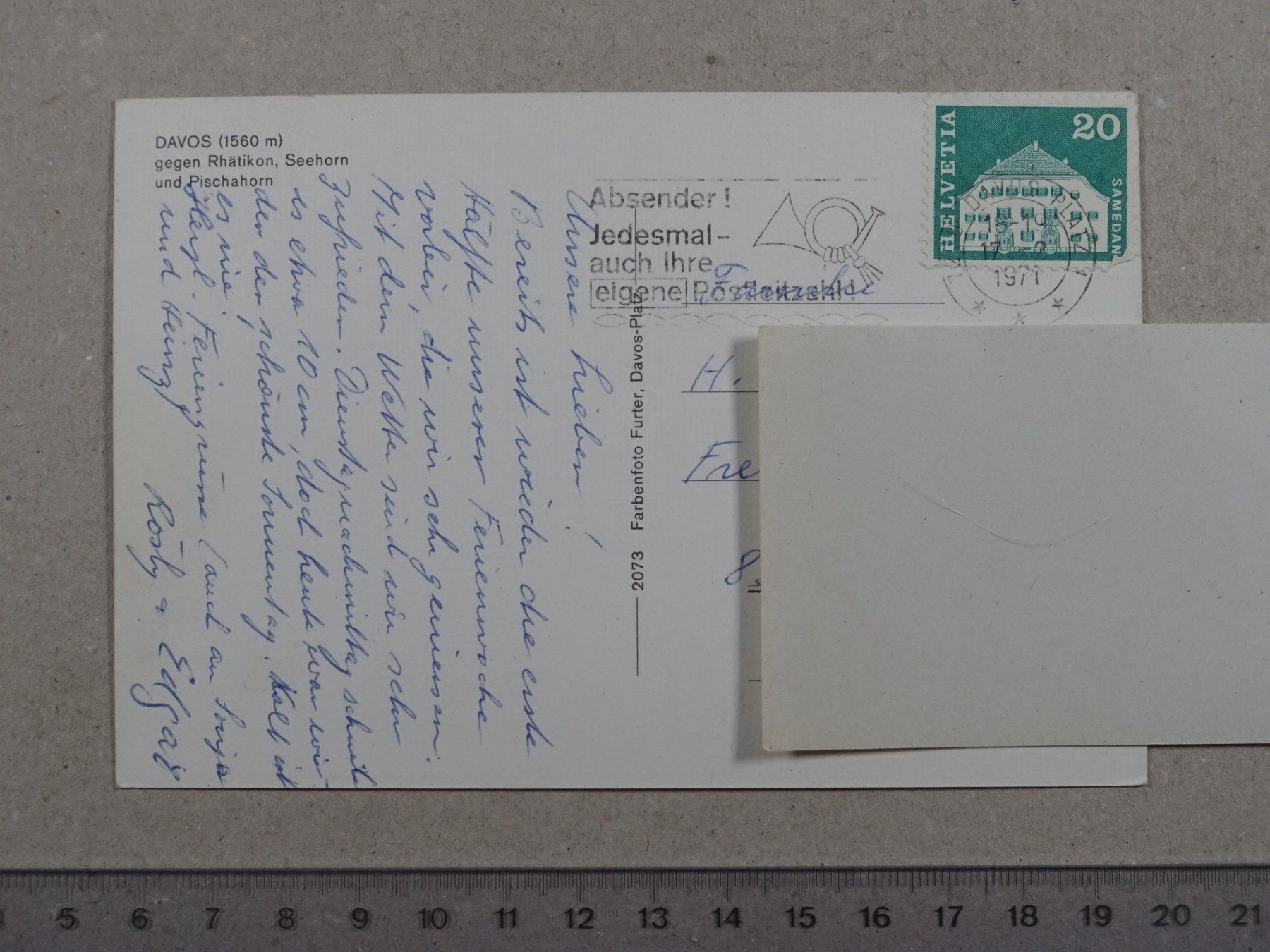 Ansichtskarten: Davos, 1971 – Gebraucht aus Lenzburg von fh1 1