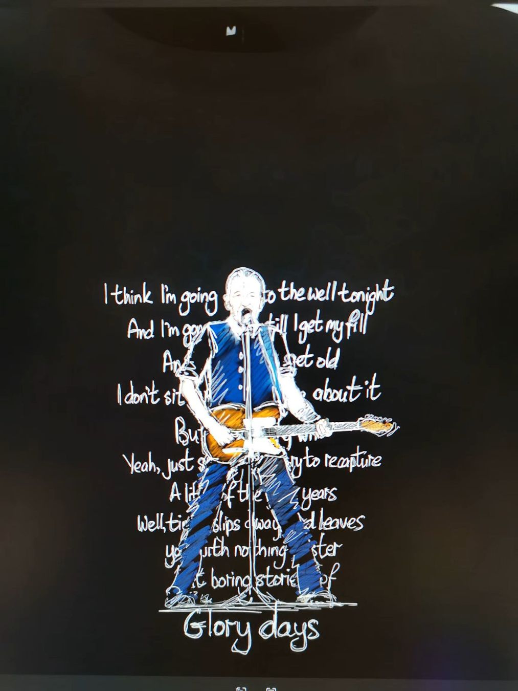 T-shirt: T-shirt Bruce Springsteen Glory Days - Taille 2XL – Nuovo e nell'imballaggio originale da Allens venduto da MADE.IN.ROCK.N.ROLL