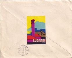Bedarfbrief von Lugano (Vignette !) nach Rüeggisberg 1934