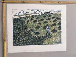 Karl Landolt Original- Holzschnitt