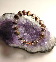 Bracelet en quartz fantôme rouge 12mm