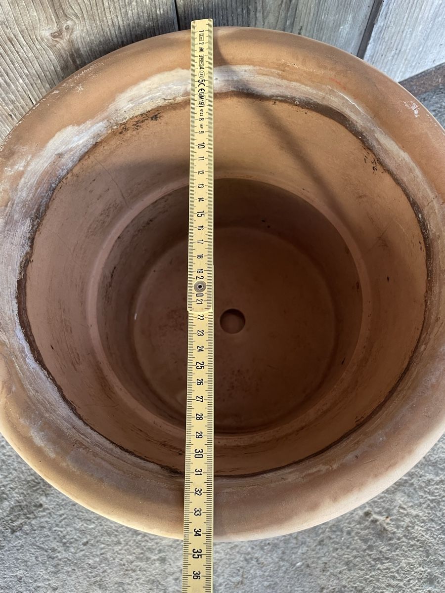 Vasi per fiori: Terracotta Ton Topf mit Untersetzer – Usato da Kölliken venduto da Michi180 1