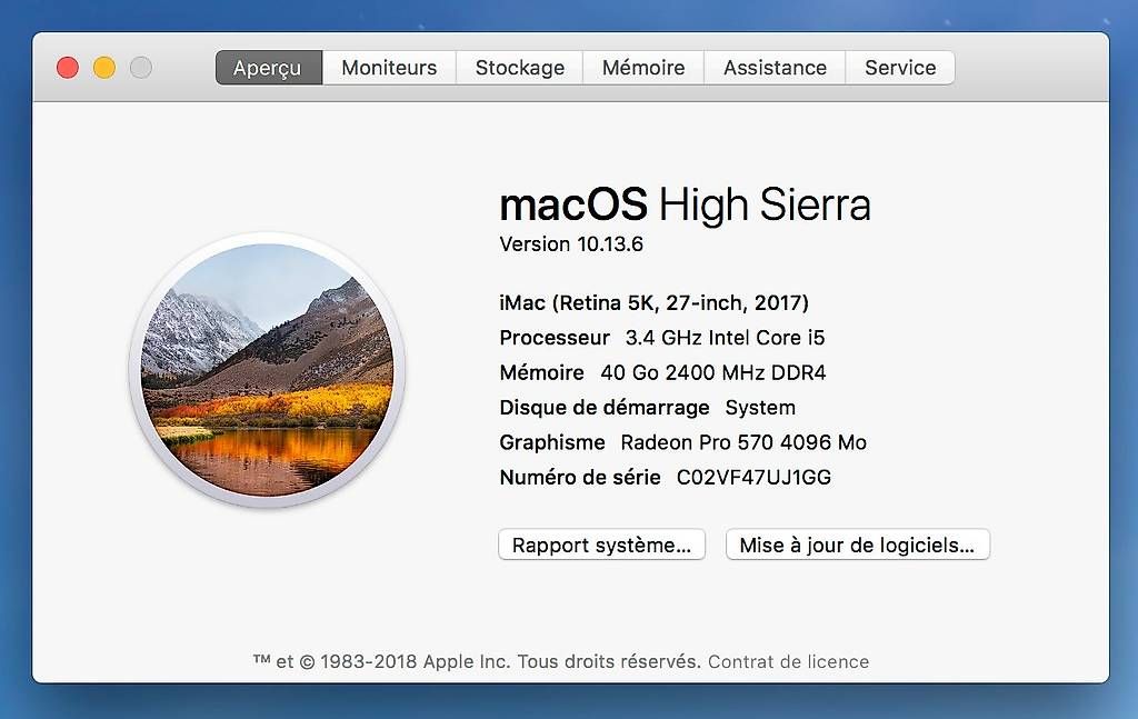 Apple PCs: iMac Retina 5k 2017 40Gb 27 pouces – Gebraucht aus Chamoson von a_laroyale 2