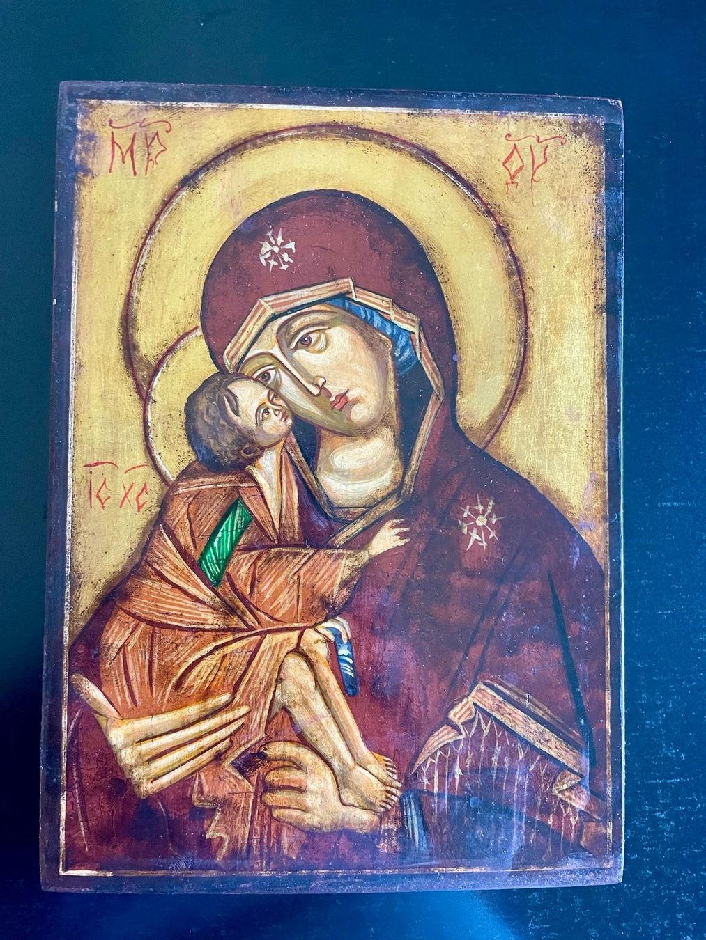 Dipinti: Ikone Maria mit Kind, Holz, handgemalt – Usato da Zürich venduto da daromat