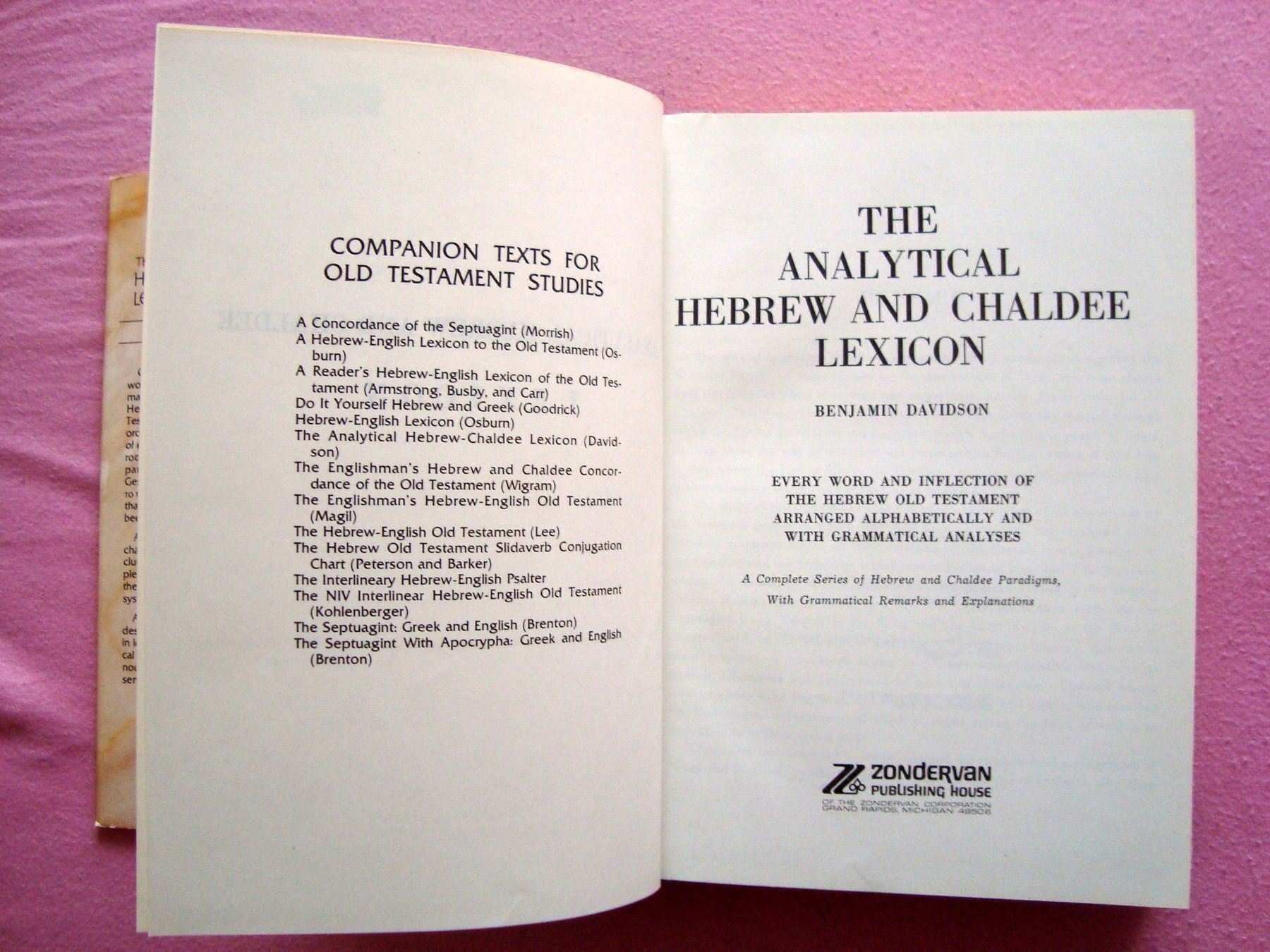 Libri: Lexique analytique de l'hébreu, Benjamin Davidson, 1980 – Usato da Martigny venduto da Abm1000 1
