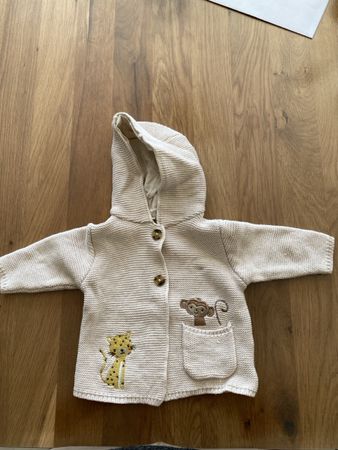 Baby Strickjacke Smile beige Baumwolle Grösse 56 neuwertig