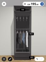 Pax Schrank Anthrazit Breite 75 cm Höhe 236 cm neu