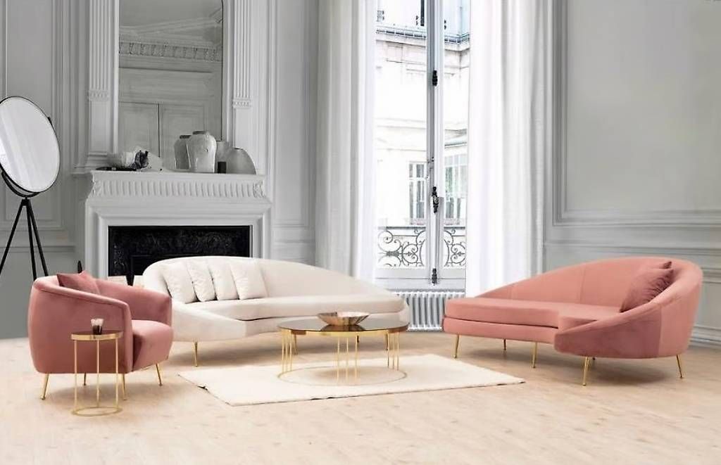 Divani: Designer Sofa aus Samt NEU rosa – Usato da Zürich venduto da Puck3 4