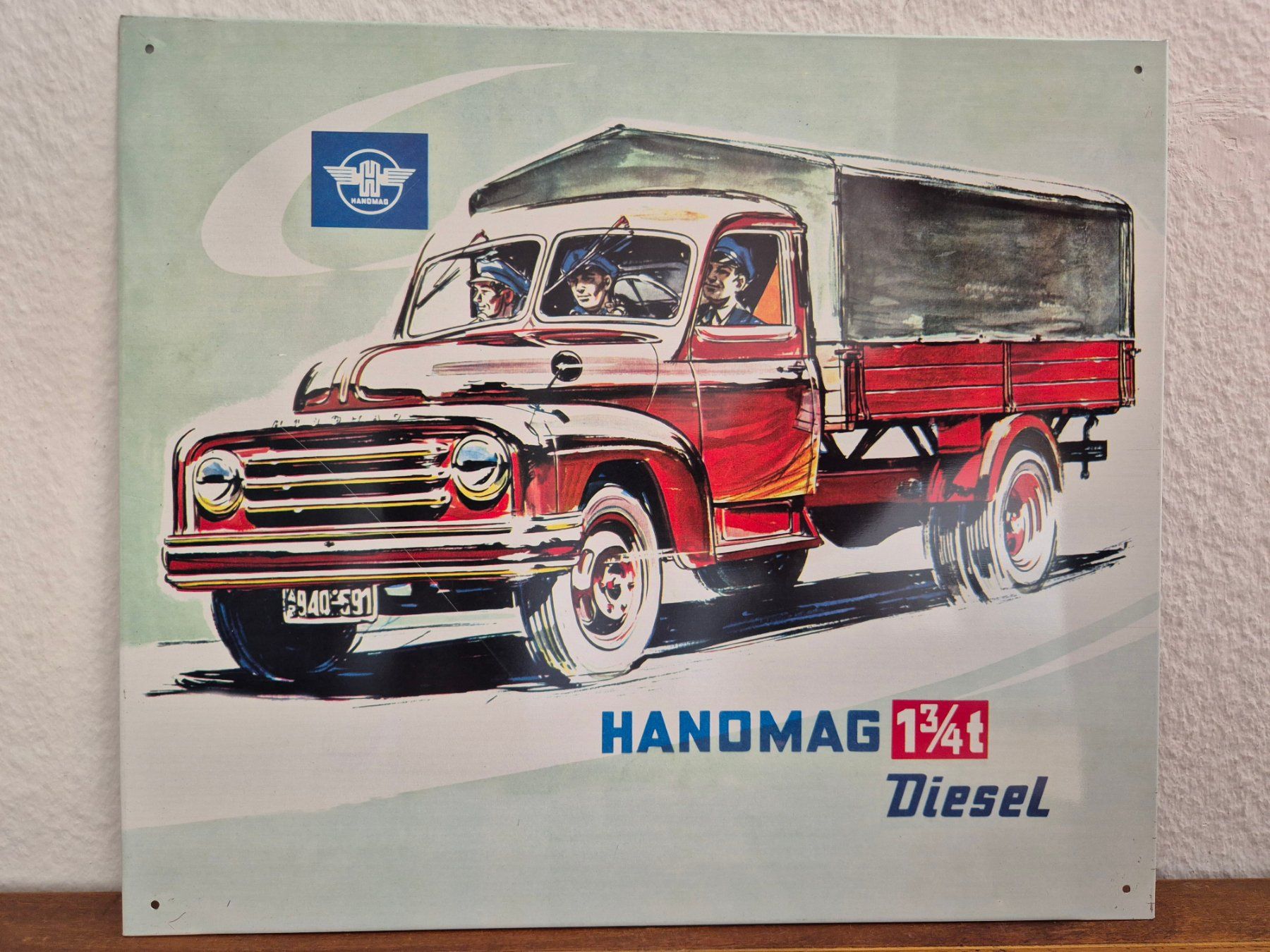 Hanomag Insegne: Blechschild Hanomag Diesel Oldtimer Schild Blech Reklame – Usato da Schaffhausen venduto da pfanis09 1