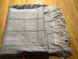 Schal,Damen, 130/150,Wolle/Seide ,grau/bräunlich
