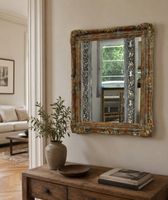 Vintage-Wandspiegel 76 × 66 cm mit zeitlosem Holzrahmen