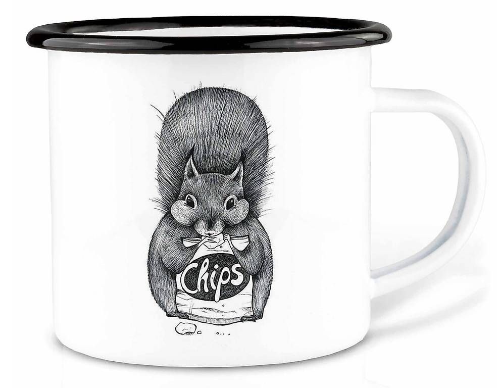 Tasses: Email Tasse - Eichhörnchen ist Chips – Neuf avec emballage d'origine à Burgistein par LaLUZdelFARO