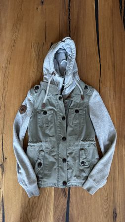Naketano Jacke mit Kapuze grün grau
