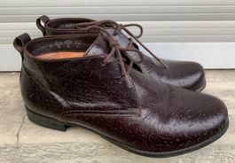 Superbes chaussures 100%cuir THINK cuir brun gravé n. 37 1/2