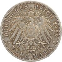 Deutschland Großherzogtum Baden 5 Mark 1898