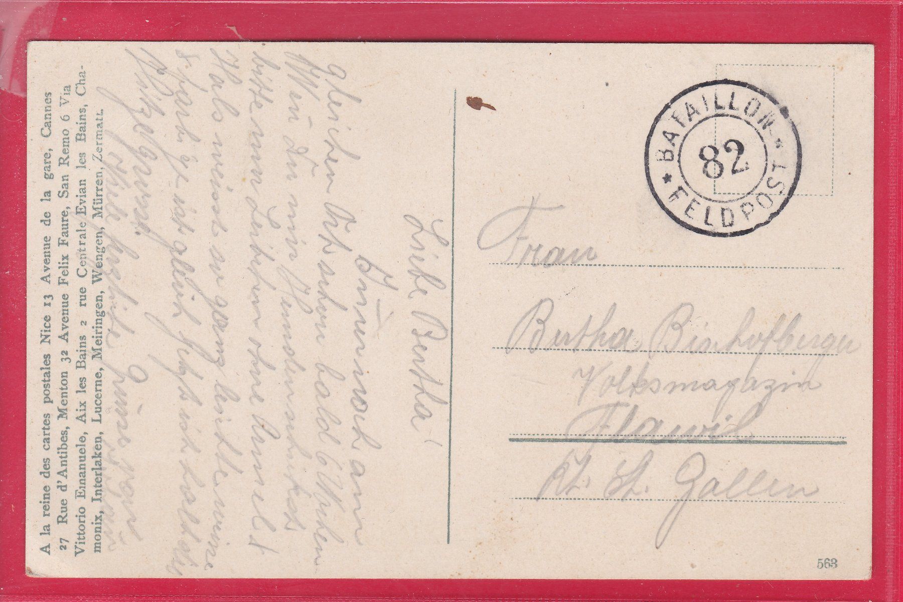 Cartoline postali: LAUTERBRUNNEN MIT STAUBBACH, FELDPOST – Usato da Oberrieden venduto da Gebirgsstelze 1