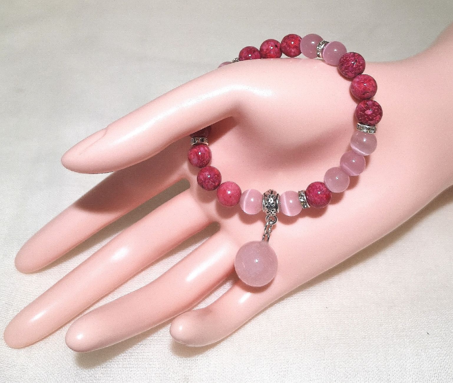 Bracciali & Braccialetti: pink-rosa Kugel-Armk. - Spendenaktion – Nuovo (secondo la descrizione) da Unterkulm venduto da Nachtigall 5