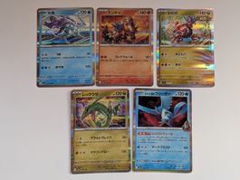5-teiliges Set aus asiatischen Holo Rare Karten