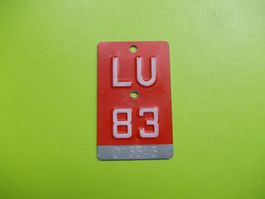 Velonummer / Fahrradnummer LU 83