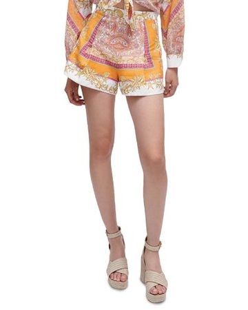 Maje  Leinen Paisley Print Shorts