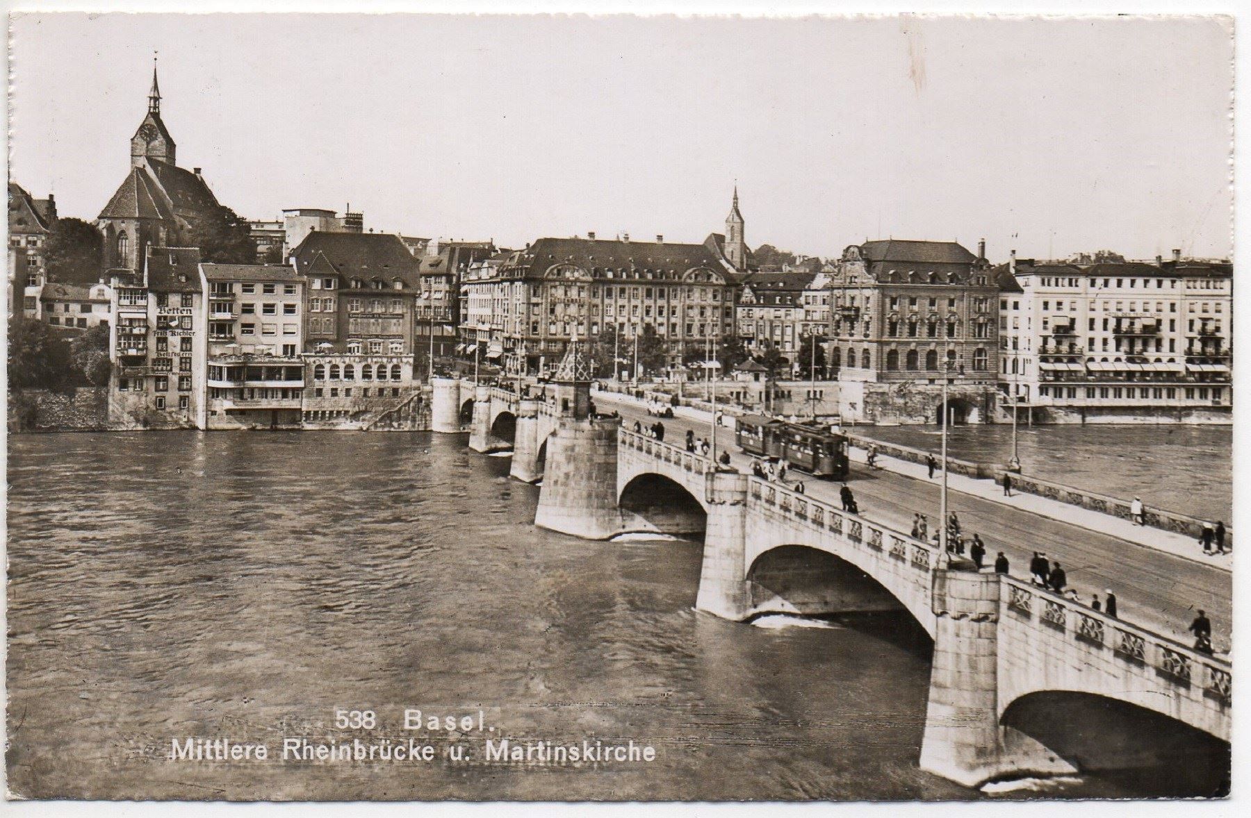 Cartoline postali: BASEL Mittlere Rheinbrücke - Tram – Usato da Jona venduto da philajona