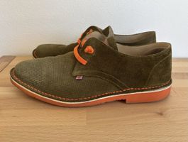 Herren Schuhe Colour Feet 40 Leder grün orange Halbschuhe