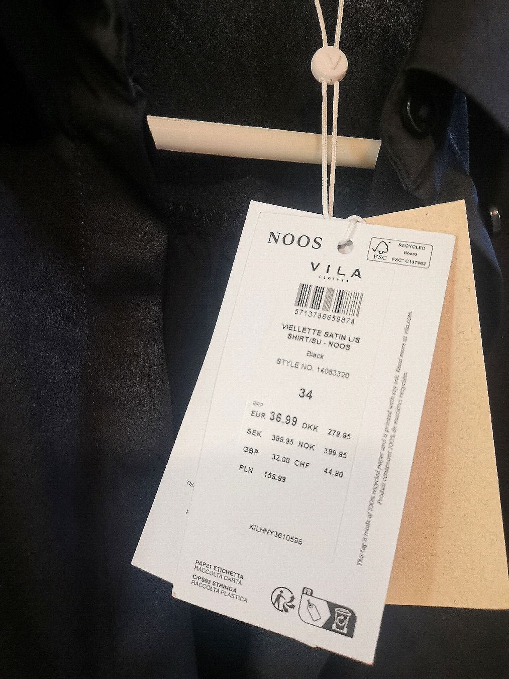 Vila Camicette: Neue, schwarze Bluse – Nuovo e nell'imballaggio originale da Zürich venduto da Italy2001 1