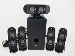 Logitech X‑530 5.1 Lautsprechersystem mit Subwoofe