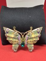 Brosche Schmetterling Goldfarben mit Steinen guter Zustand